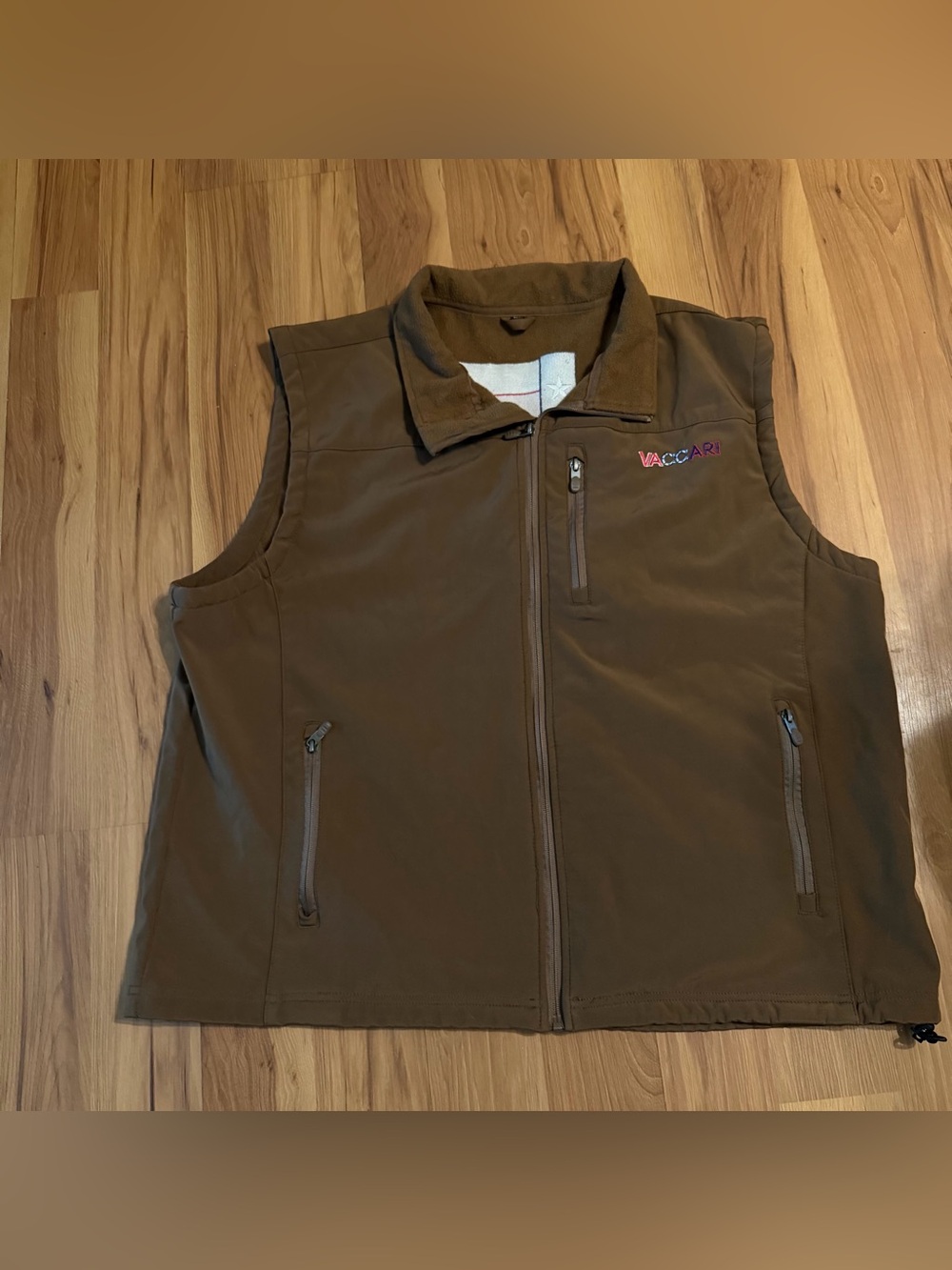 Vaccari Men's Softshell Zip Vest Texas Flag 3XL Gently Used